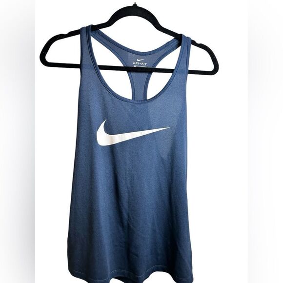 EUC NIKE Women’s Blue Dri-Fit Tank Athletic Workout Cross Fit - Size Medium - Picture 2 of 3
